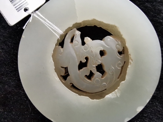 白玉龙纹转心佩
