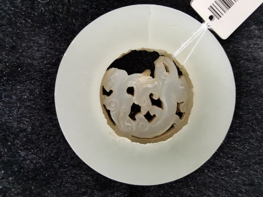 白玉龙纹转心佩