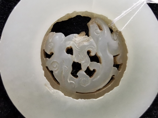 白玉龙纹转心佩