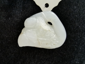 白玉“一路莲科”坠