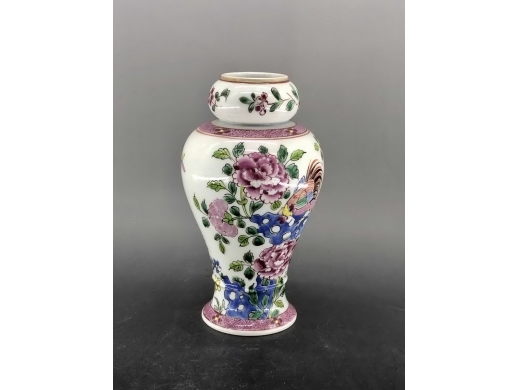 粉彩花鸟纹洗口瓶