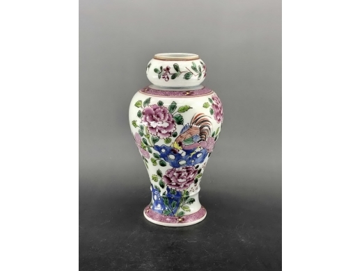 粉彩花鸟纹洗口瓶