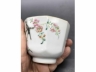 粉彩杏林春燕八方茶盏