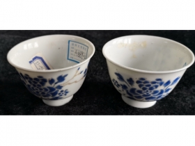 蓝料彩小盅