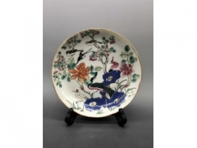 粉彩五伦图花口盘