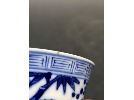青花岁寒三友马蹄杯