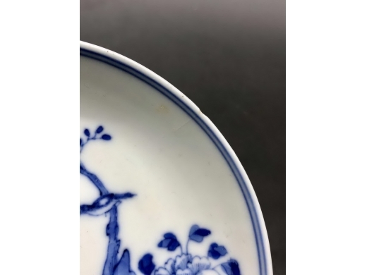 青花富贵白头纹盘