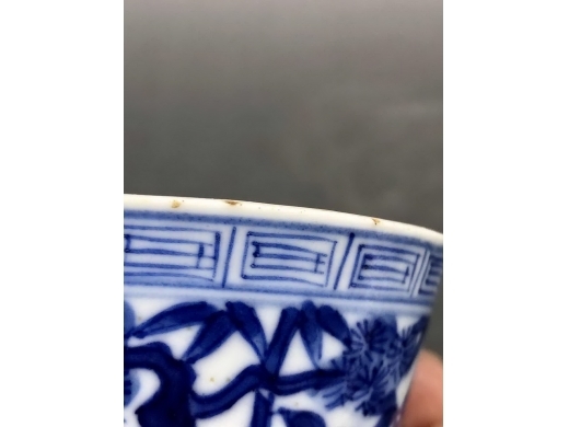 青花岁寒三友马蹄杯