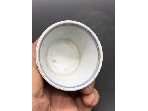 青花岁寒三友马蹄杯