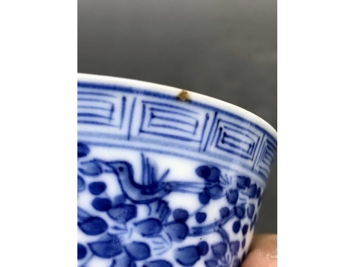 青花岁寒三友马蹄杯