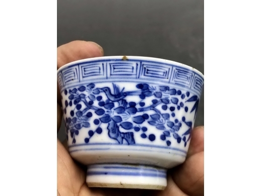 青花岁寒三友马蹄杯