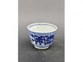 青花岁寒三友马蹄杯