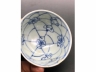青花淡描冰梅纹米通花茶碗