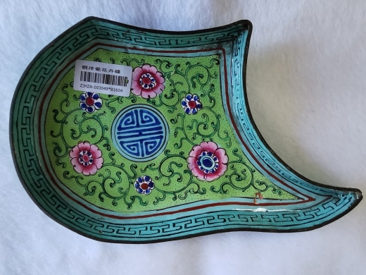 铜洋瓷花卉碟