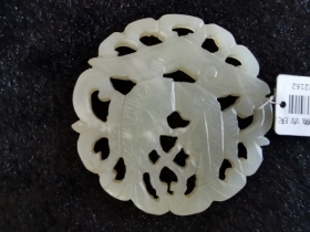 白玉双鱼吉庆圆佩