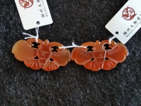 玛瑙蝴蝶佩（对）