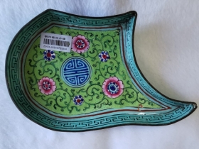 铜洋瓷花卉碟