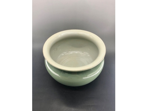 豆青釉素圆大笔洗