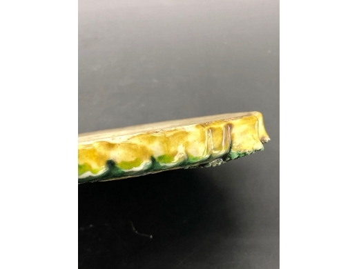 素三彩堆瓷山水瓷砚