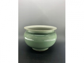 豆青釉素圆大笔洗