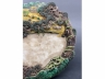 素三彩堆瓷山水瓷砚