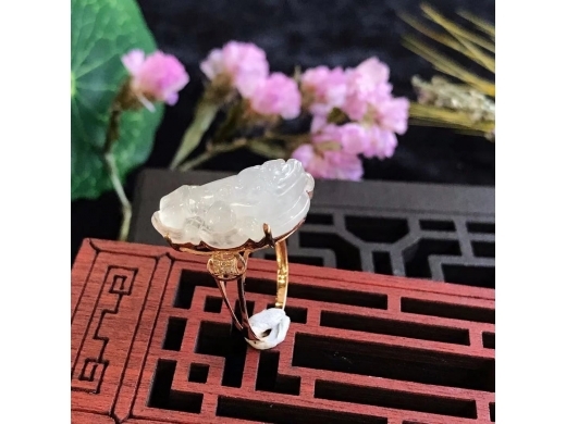 2号18K高冰貔貅戒指