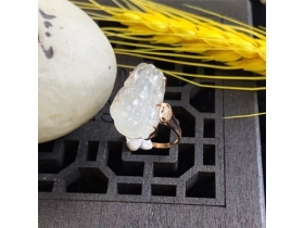 2号18K高冰貔貅戒指