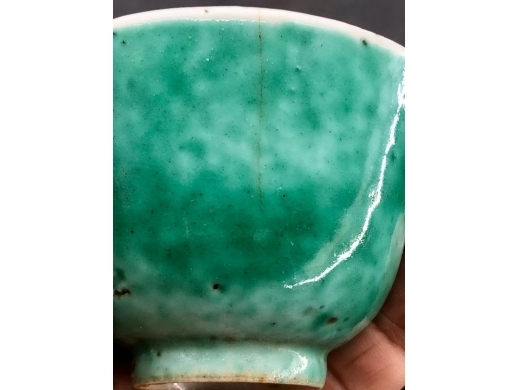 瓜皮绿釉茶盏