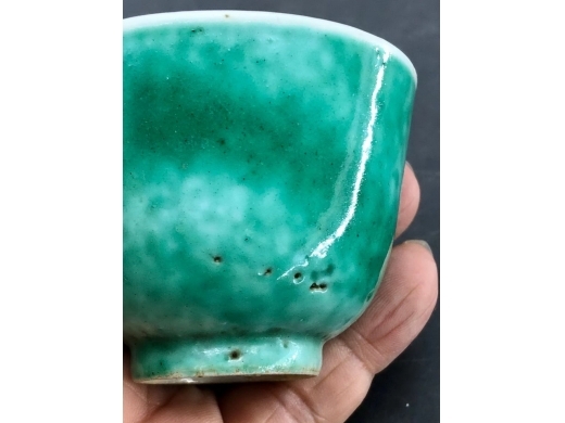 瓜皮绿釉茶盏