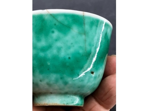 瓜皮绿釉茶盏