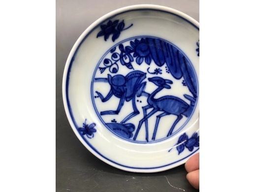青花爵鹿封侯纹盘