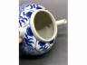青花勾莲纹雕荷花小茶壶