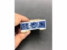 青花花卉纹四方印盒