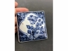 青花花卉纹四方印盒