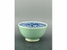 外豆青里青花缠枝宝相花茶盏