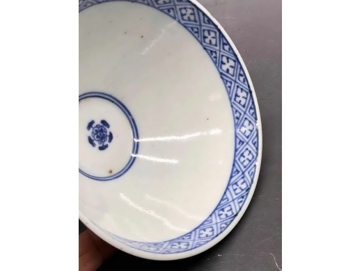 青花花蝶璎珞纹斗笠茶盏