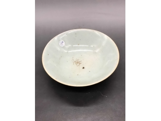 豆地广彩花鸟撇口碗