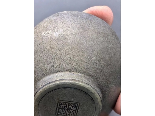 纯锡元宝型茶托一对