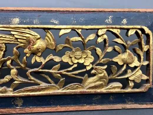 漆金木雕花板