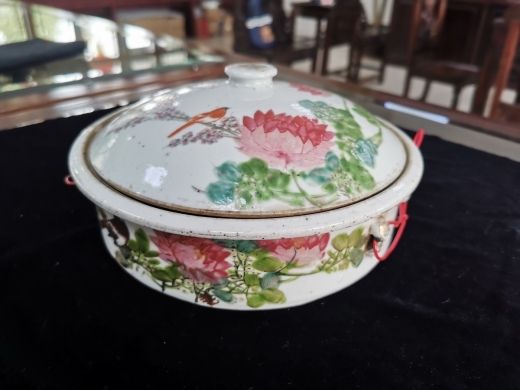 粉彩花鸟一品锅