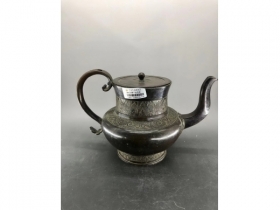 铜焦叶纹大茶壶