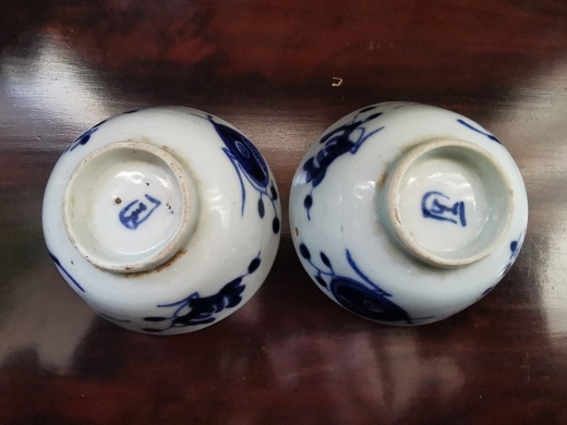 青花三多纹盅