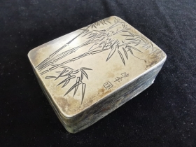 铜竹纹墨盒