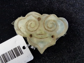 白玉灵芝纹帽正