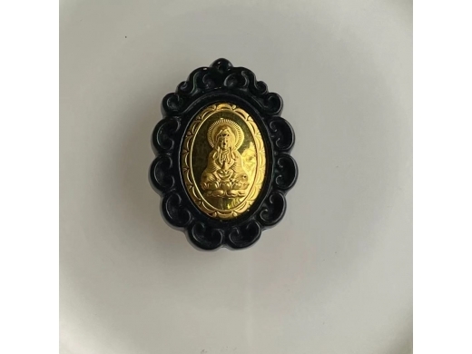 26号墨翠千足金观音
