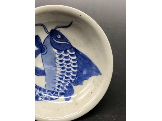 青花鲤鱼纹碟