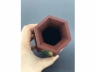 紫砂加彩花鸟纹六方瓶