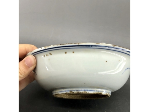 青花花篮纹半碗
