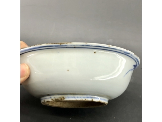 青花花篮纹半碗