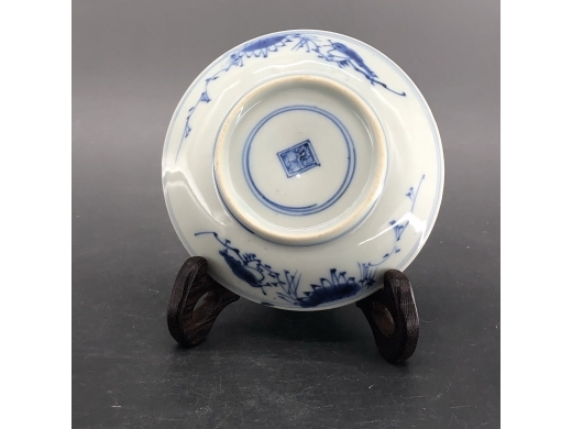 青花福寿纹小碟